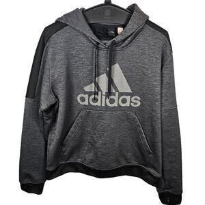 Adidas Pullover Oversized Medium Running Jogging Sweatshirt Hoodie Athletic Crop